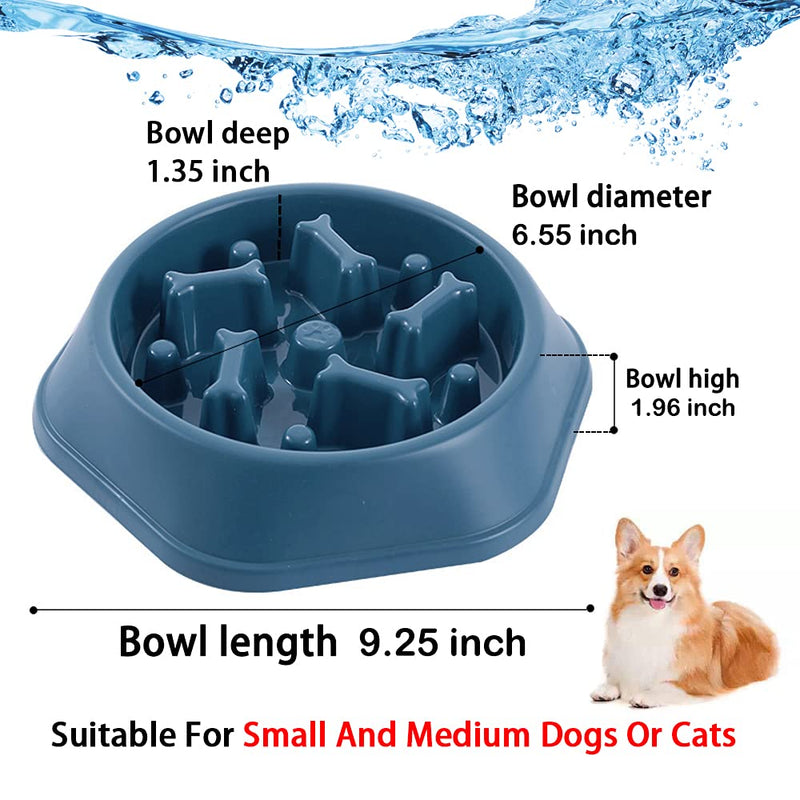 Slow Feeder Dog Bowls Slow Feeding Dog Bowl Small Medium Breed Dog Food Bowls Slow Feed Dog Bowl Slow Eating Dog Slow Feeder Bowl Puppy Dog Puzzle Slow Feeder Eater Bowl Lick Mat Treat Mat for Dogs 6.Blue - BeesActive Australia