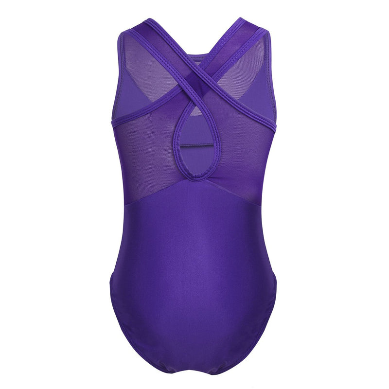 [AUSTRALIA] - ACSUSS Kids Girls Team Basic Tank Top Leotards Ballet Gymnastics Dance Dress Workout Bodysuit Dancewear Purple 5-6 