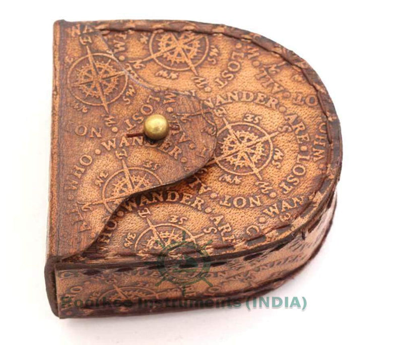 Antique Nautical Vintage Directional Magnetic Compass with Famous Scripture Quote Engraved Baptism Gifts with Leather Case or Wooden Case for Loved Ones, Son, Father, Love, Partner, Spouse, Fiancé. #2 To My Son: "Wherever Your Journey" - BeesActive Australia