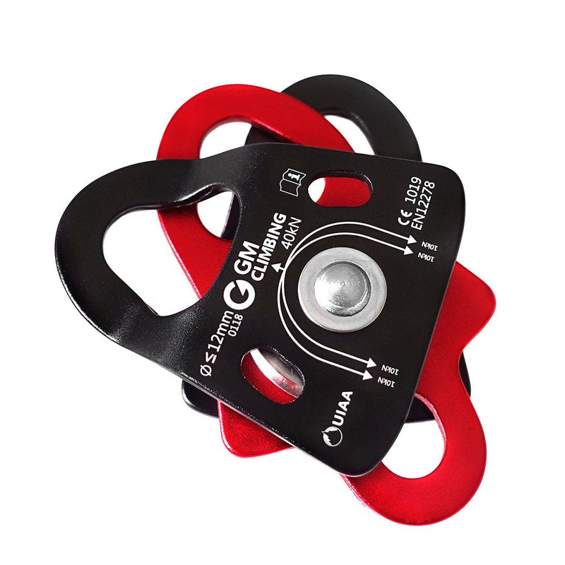 GM CLIMBING 40kN Micro Double Pulley Prusik Minding Ball Bearing UIAA CE for Progress Capture System Rigging Hauling Rescue Arborist Tree Climbing Single unit - BeesActive Australia