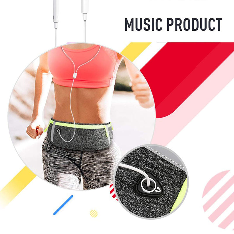 Sports Waist Pack, Ultra Slim Bounce Pouch Fitness Workout Belt Exercise Bag for Hiking Cycling Climbing, Support Up to 6.9" Smartphone Running Gym Marathon Cycling (Grey) Grey - BeesActive Australia