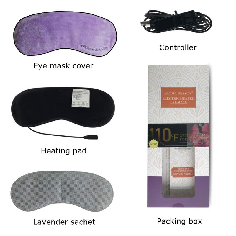 Aroma Season Heated Eye Mask for Blepharitis Warm Eye Compress for Dry Eyes (Purple) Purple - BeesActive Australia