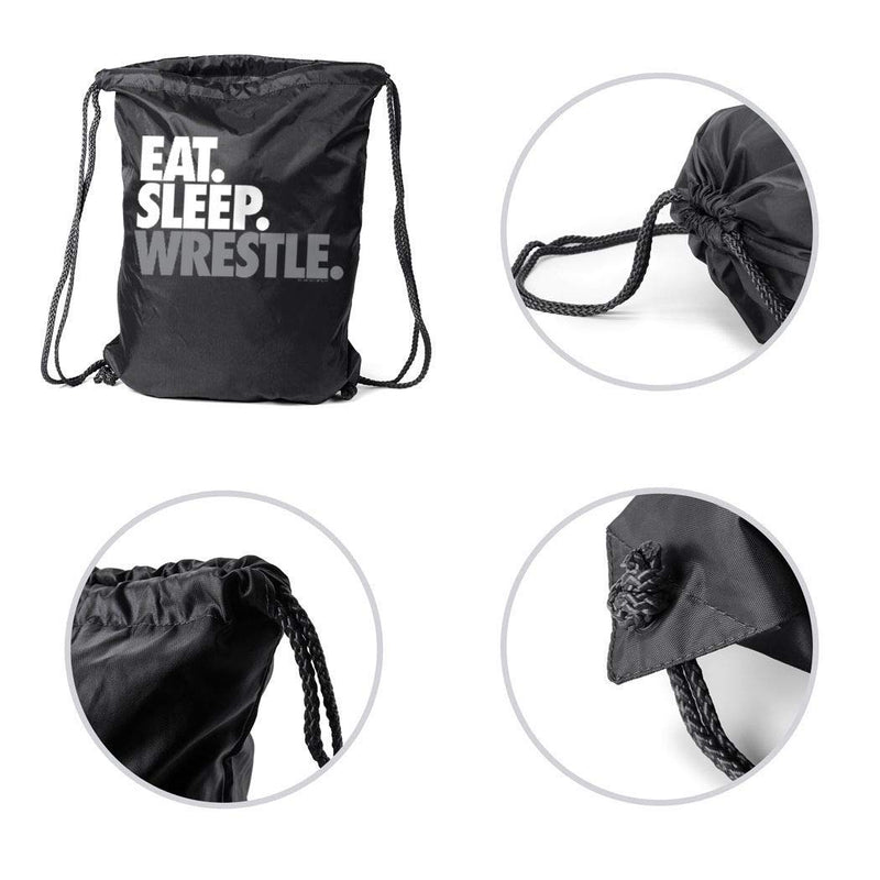 Wrestling Sport Pack Cinch Sack | Eat Sleep Wrestle Black - BeesActive Australia