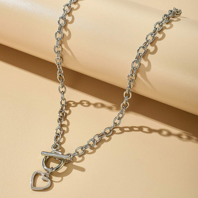 Missgrace Dainty Love Layered Choker Necklaces Handmade Love Pendant Multilayer Adjustable Layering Chain Silver Necklaces Set for Women Girls - BeesActive Australia