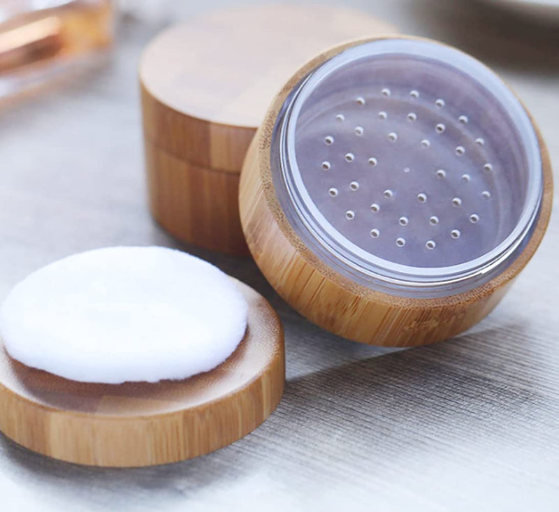 30ml Upscale Wood Cosmetic Container with Lids Loose Powder Container Travel Cosmetic Jar Pot Makeup Sample Containers Tins - BeesActive Australia