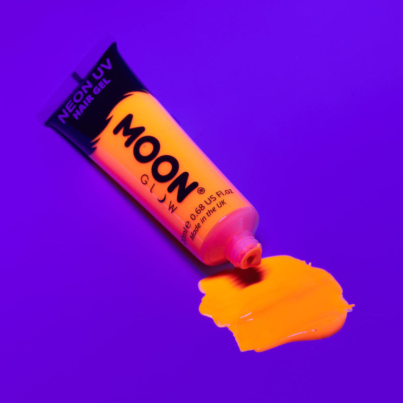 Moon Glow Neon UV Hair Gel - 20ml Set of 5 tubes – Temporary wash out hair colour dye - Spike and glow! - BeesActive Australia