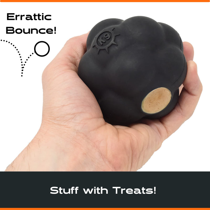Ultra Durable Tumbler Treat Ball - Lifetime Replacement Guarantee - Aggressive Chewer Approved - Made in USA - Medium/Large Dogs - Safe & Non-Toxic Natural Rubber - Monster K9 Dog Toys - BeesActive Australia