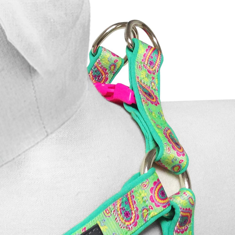 Blueberry Pet 7 Patterns Soft & Comfy Flower Print Neoprene Padded Dog Harnesses (16.5" - 21.5") Chest Girth (Pack of 1) Emerald Green - BeesActive Australia