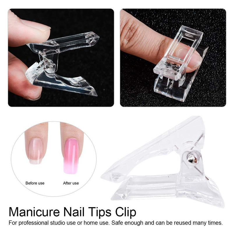 SKEMIX Nail Tips Clip for Quick Building Polygel nail forms Nail clips for polygel Finger Nail Extension UV LED Builder Clamps Manicure Nail Art Tool - BeesActive Australia