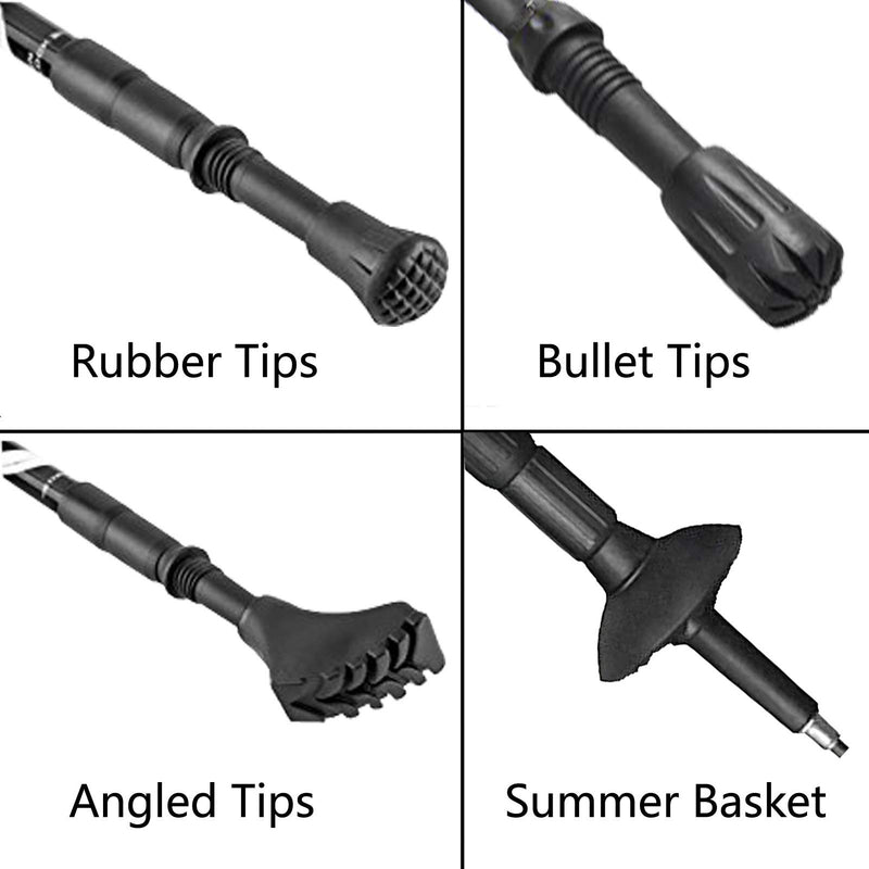 VNVM Trekking Pole Replacement Tips 6 Pairs Hiking Pole Tips Rubber for Hiking Trekking Poles & Adapt to Different Road Conditions - BeesActive Australia