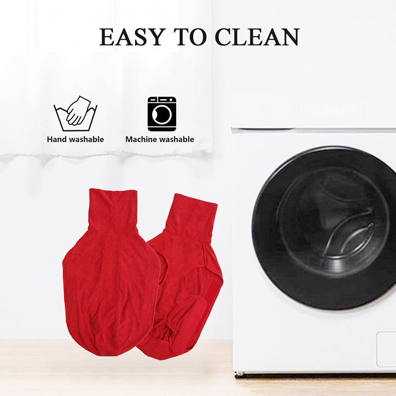 Geyecete Dog Bathrobe Towel Dog Drying Coat Robe Towel-Dry Fast Dog Bag-Microfiber Fabric Fast Drying Super Absorbent Pet Dog Cat Bath Robe Towel Large Red - BeesActive Australia