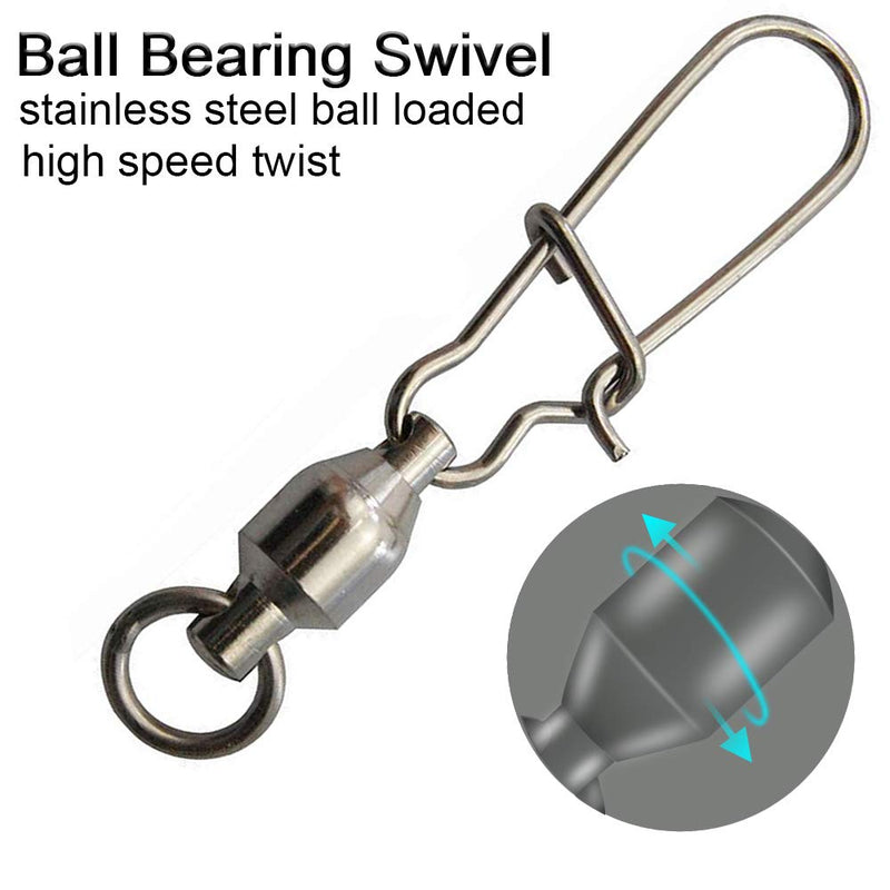 Fishing Ball Bearing Swivels with Duo Lock Snaps - 25Pcs Copper Stainless Steel Welding Rings Fishing line connectors High Strength Saltwater Big Game Fishing Swivel Size 2 (50lb) 25 Pack - BeesActive Australia