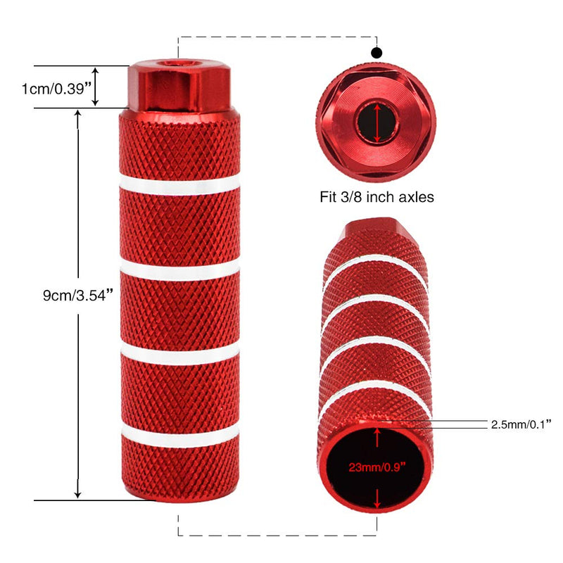 NOSTIFY 2PC 3/8 inch - 26 Teeth Aluminum Alloy Bike Pegs - Red - BeesActive Australia