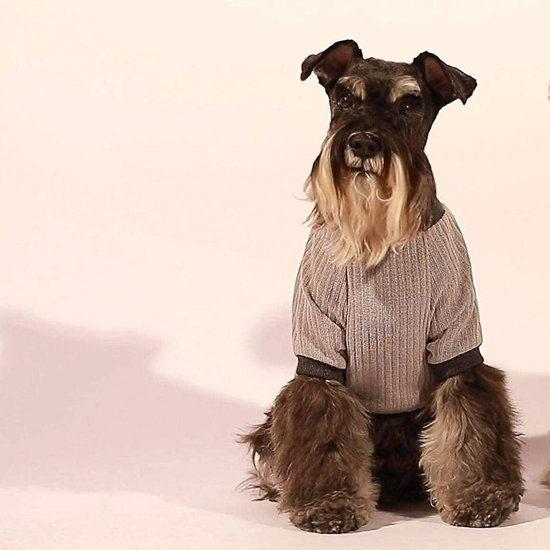 Fitwarm Lightweight Knitted Comfy Pet Clothes for Dog Pajamas PJS Coat Jumpsuit Grey Medium - BeesActive Australia