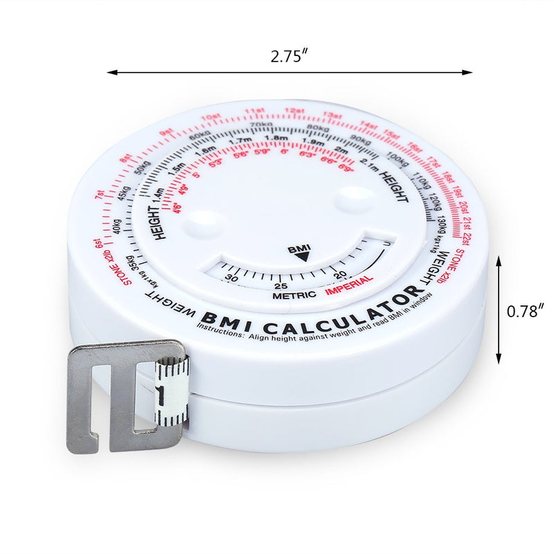 Body Fat Monitor Beauty Body Mass Index Round Fat Measurement Measure Fitness Measuring Tape Retractable for Body Fitness - BeesActive Australia