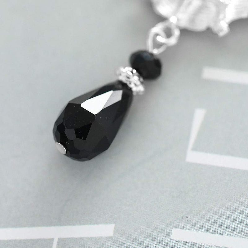 Yalice Vintage Gothic Bat Necklace Chain Black Rhinestone Pendant Necklaces Jewelry for Women and Girls Silver - BeesActive Australia