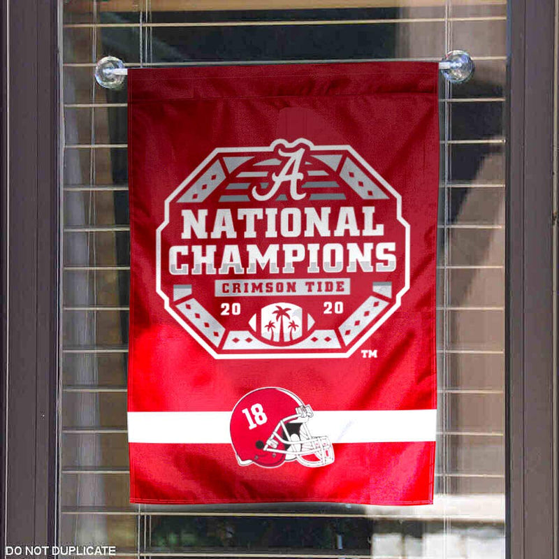 College Flags & Banners Co. Alabama Crimson Tide 18 Time and 2020 National Champions Double Sided Garden Banner Flag - BeesActive Australia