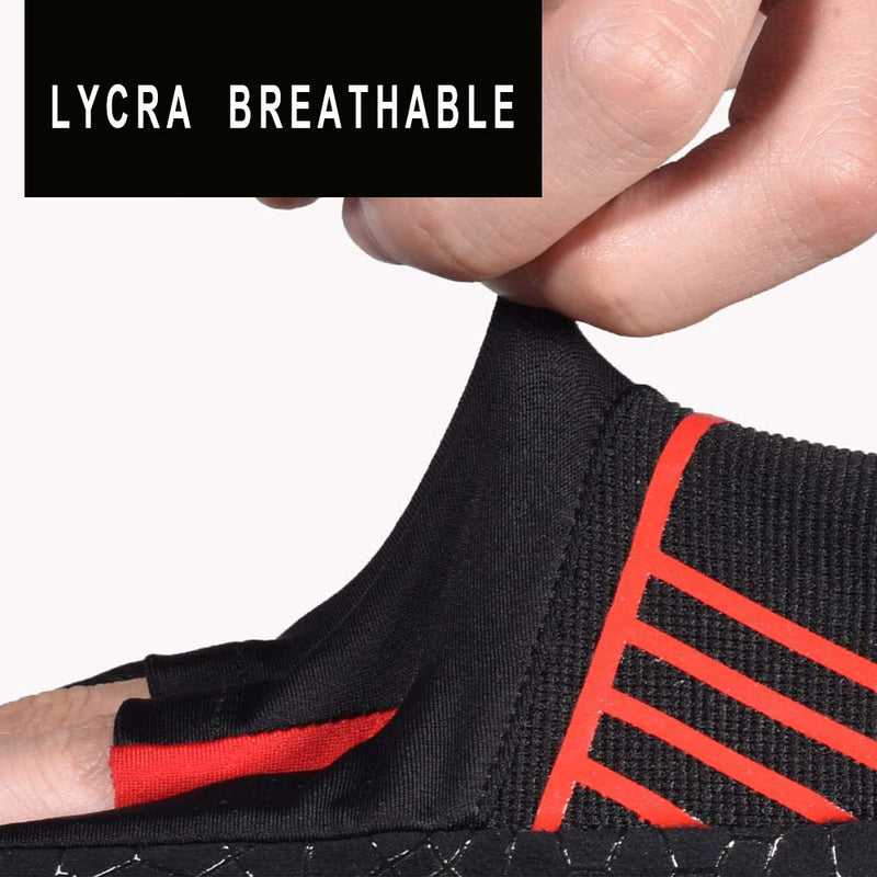 Professional Anti-Skid Bowling Gloves Comfortable Bowling Accessories Semi-Finger Instruments Sports Gloves Mittens for Bowling Black Red Medium - BeesActive Australia