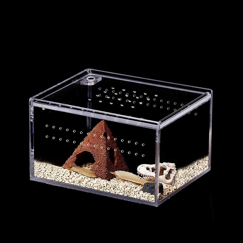 NANEEZOO Acrylic Reptile Breeding Box, 5x4x3 Inch Nano Flat/Long Enclosure Transparent Reptile Breeding Box Terrarium Cage Tank for Tarantula Scorpion Sling Isopods Invertebrates Insect Mantis - BeesActive Australia