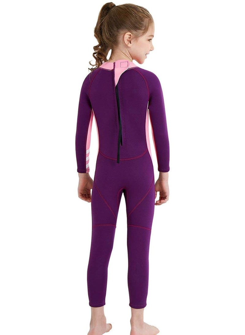 [AUSTRALIA] - Neoprene Kids Wetsuit for Boys Girls 2.5MM One Piece Full Body Long Sleeve Swimsuit, UV Protection Keep Warm for Scuba Diving Snorkeling Swimming Fishing Girls Pink S (Height 37”-41”) 