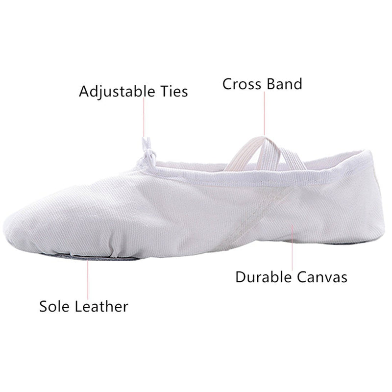 Nexete Men Ballet Dance Yoga Gymnastics Split-Sole Canvas Adult Shoes Slipper 6.5 White - BeesActive Australia