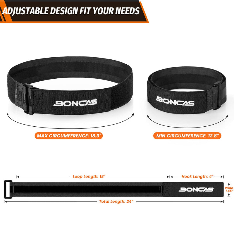 Boncas Adjustable Bike Rack Strap Bicycle Wheel Stabilizer Straps with Innovative Gel Grip Keep The Bicycle Wheel from Spinning 24" Black 2 Pcs - BeesActive Australia