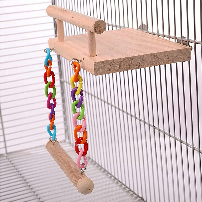 FrgKbTm Bird Perches Cage Toys Parrot Wooden Platform Play Gyms Exercise Stands with Acrylic Wood Swing Ferris Wheel Chewing for Animals Green Cheeks, Baby Lovebird, Chinchilla, Hamster Budgie - BeesActive Australia