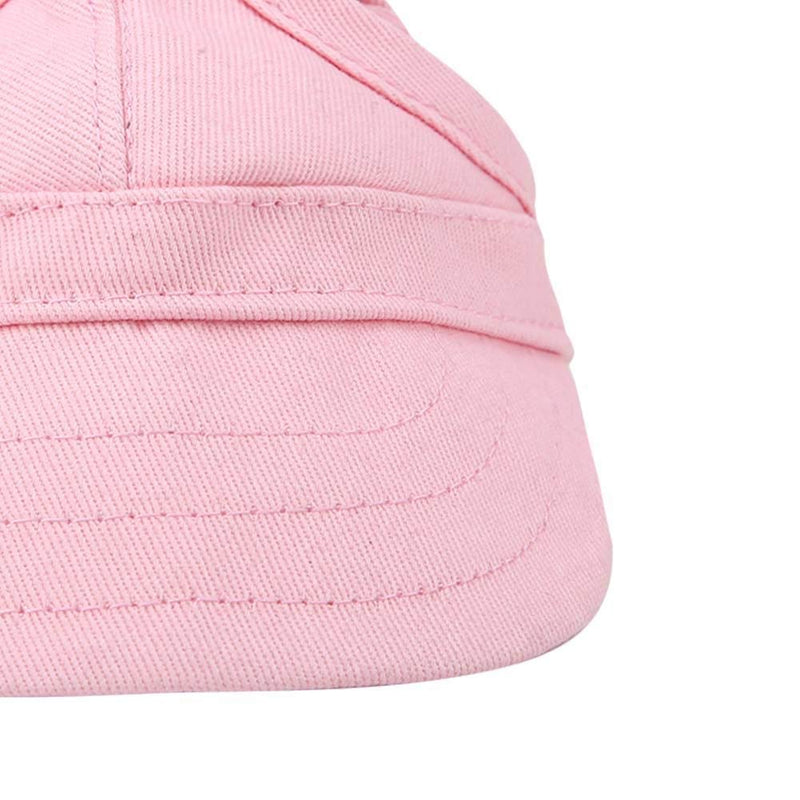 Fditt Pet Dog Cat Baseball Outdoor Cap Sunbonnet Adjustable Stripe Summer Travel Sport Hat (Pink L) - BeesActive Australia