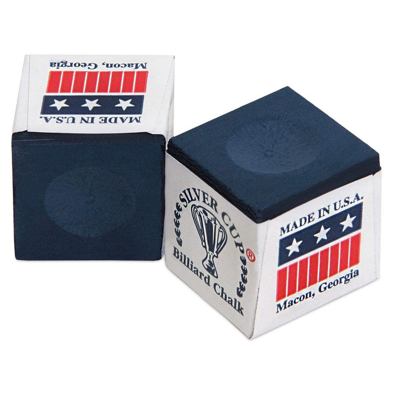 [AUSTRALIA] - Silver Cup Billiard CHALK - ONE DOZEN Navy Blue 