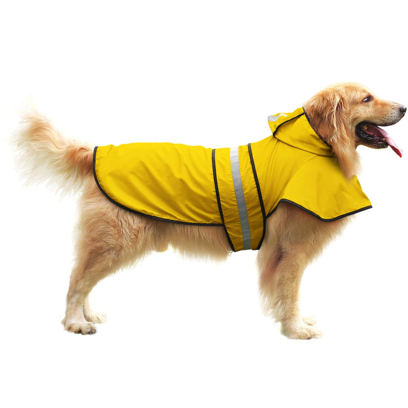 HDE Dog Raincoat Hooded Slicker Poncho for Small to X-Large Dogs and Puppies Yellow - BeesActive Australia