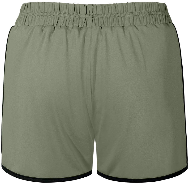 [AUSTRALIA] - Fulbelle Womens Double Layer Elastic Wasit Running Athletic Shorts with Pockets X-Large Green/White 