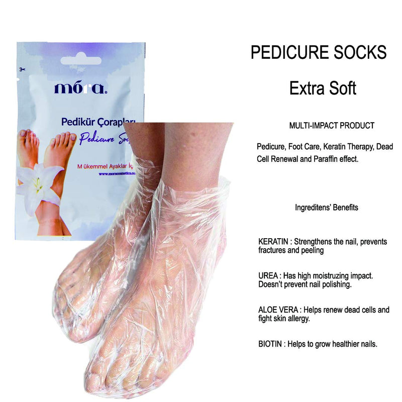 Pedicure Set Disposable Product 4 Pcs Kit Wood Nail File Towel and Keratin Therapy Feet Covers Bags Plastic Socks - BeesActive Australia