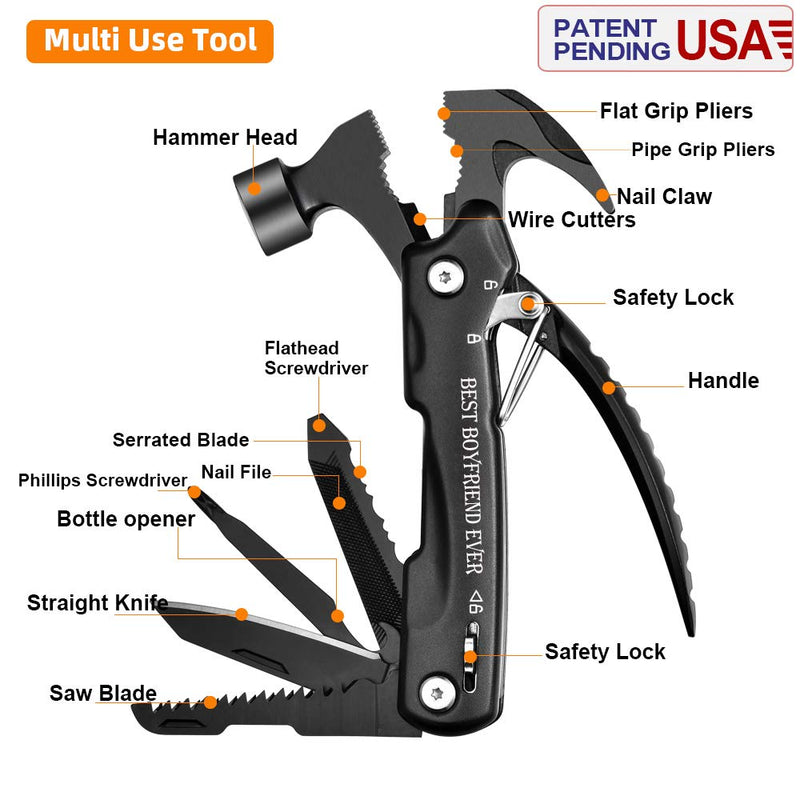 Gifts for Boyfriend, Unique Anniversary Christmas Birthday Valentines Day Gift Ideas for Men Him, Cool Gadget Christmas Stocking Stuffer for Men, All in One Tools Mini Hammer Multitool Best Boyfriend Ever - BeesActive Australia