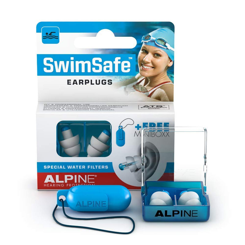 [AUSTRALIA] - Alpine SwimSafe Swimming Ear Plugs - Waterproof Ear Plugs for Swimming - Keeps Water Out and Prevents Swimmer’s Ear - Comfortable Hypoallergenic Swim Ear Plugs - Reusable Earplugs for Swimming - Adult 