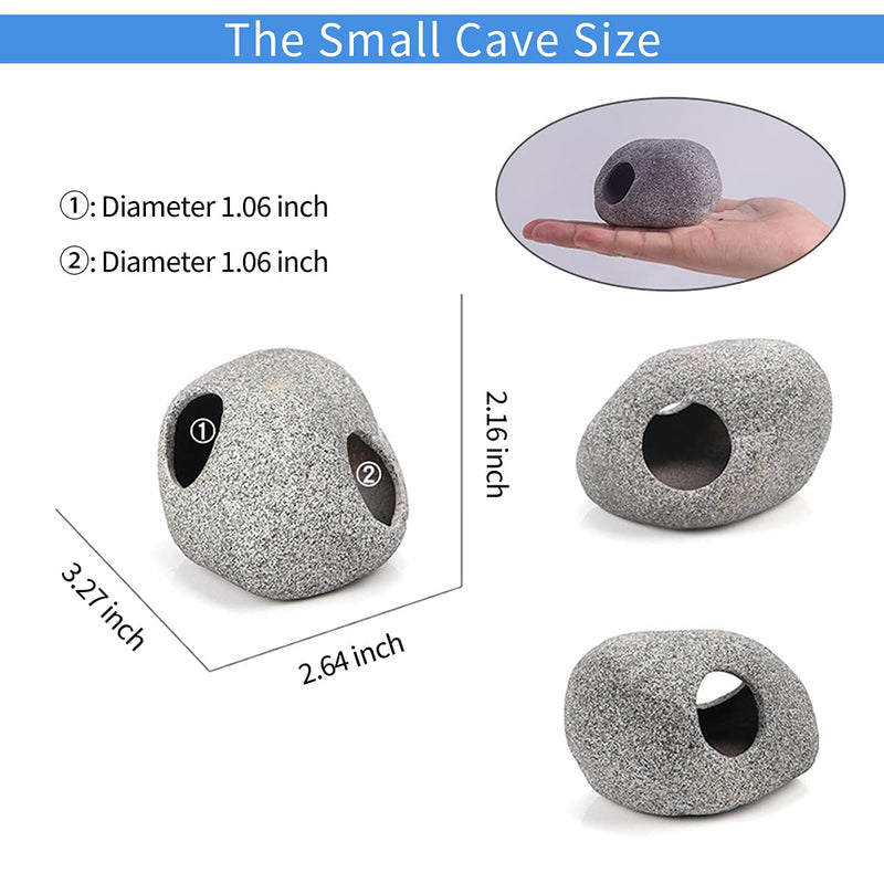 MUNLIT Stackable Aquarium Decoration Rock Caves, Fish Tank Accessories Cave Hideout, Hideaway for Shrimp Cichlid Cave Hiding Breeding Spawning, Betta Fish Hideout Oval style A(Small & Medium) - BeesActive Australia