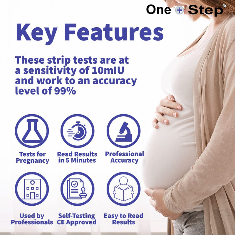 One Step: 20 x Highly Sensitive 10mIU Pregnancy Test Strips (tests up to 6 days earlier) 20 Count (Pack of 1) - BeesActive Australia