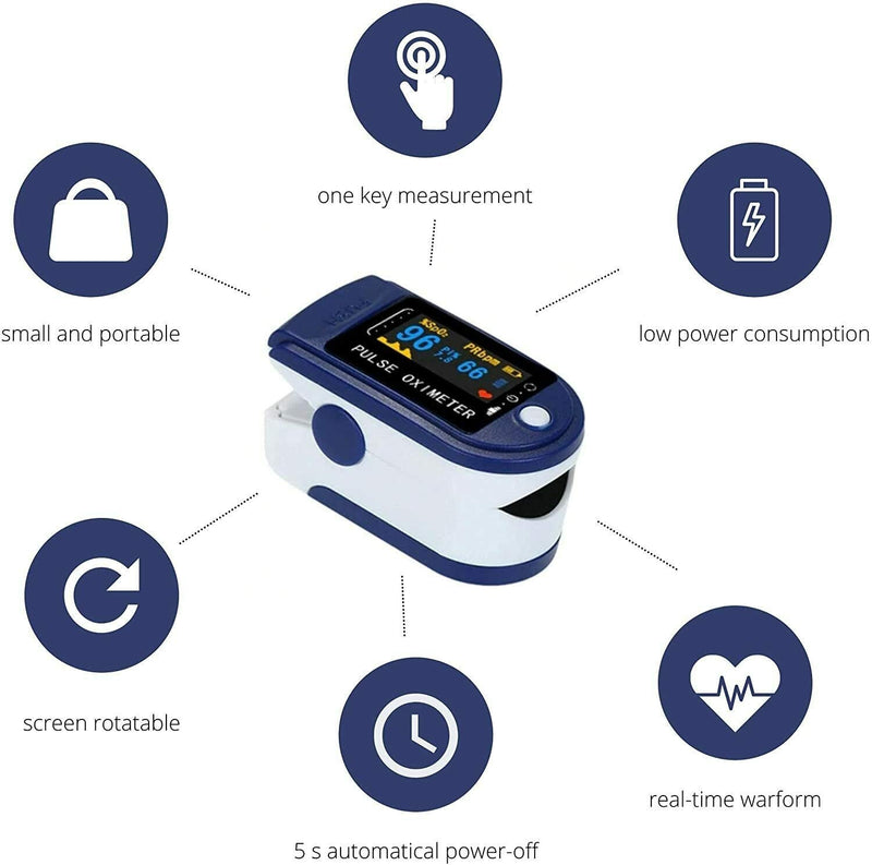 Oxygen Saturation Monitor GENERISE Pulse Oximeter for Adults & Children - Blood Oxygen Monitor with Large Clear OLED Display - - BeesActive Australia