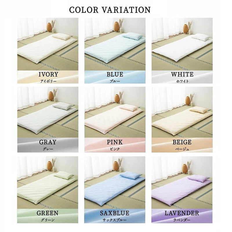 EMOOR Fitted Sheet for Japanese Futon Mattress PRESSO Twin/Twin-Long Made in Japan 100% Cotton (White), Tatami Floor Sleeping Mat Cover Twin/Twin-XL (41x85in) White - BeesActive Australia