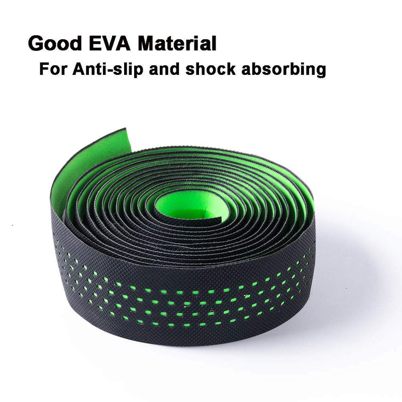 Bike Handlebar Tapes, Road Bicycle Bar Tape, EVA Handle Wraps for Road Cycling Handlebars 2 Rolls (Green) Green - BeesActive Australia