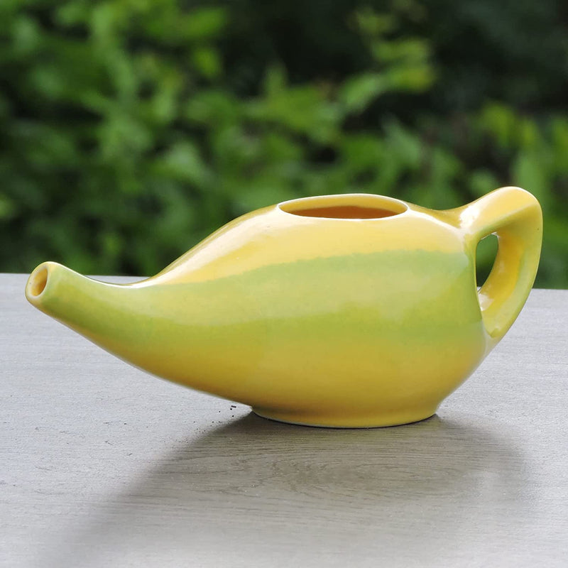 Porcelain Ceramic Neti Pot for Nasal Cleansing | Natural Treatment for Sinus, Infection and Congestion Blue Color - BeesActive Australia