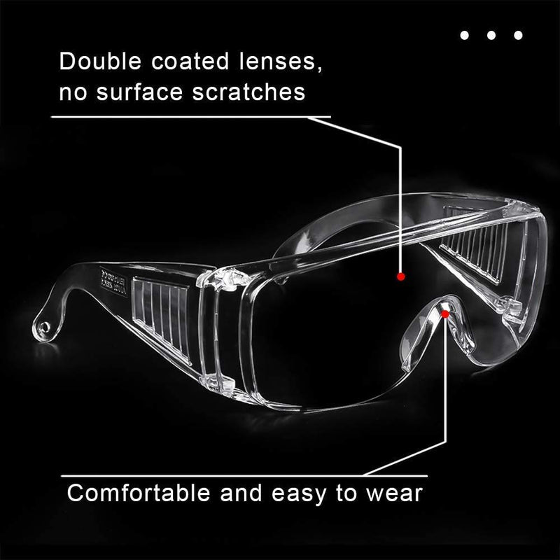 Anti Fog Safety Glasses & Goggles Over Eyeglasses for Women Men Safety Goggles Over Glasses Eye Protection Shooting Glasses Lab Protective Eyewear Goggles Anti Scratch UV Resistant Clear 3 Pack - BeesActive Australia