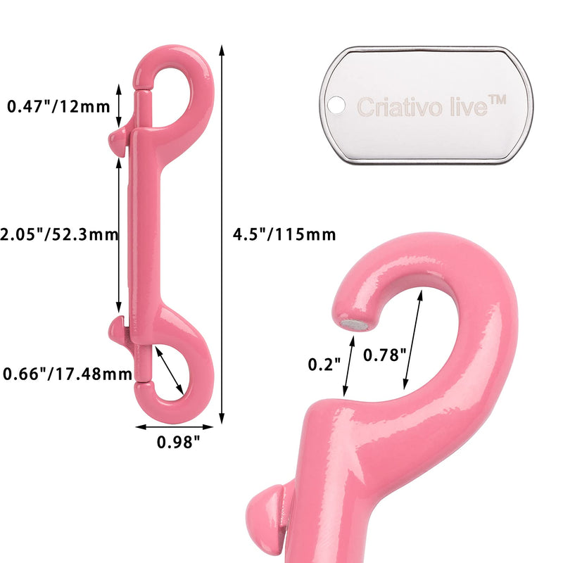 Criativo live 6 pcs Marine Grade Double Ended Bolt Snap Diving Hook Clips,Scuba Trigger Clip,Large 4-1/2'' 115mm 316 Stainless Steel Pink - BeesActive Australia