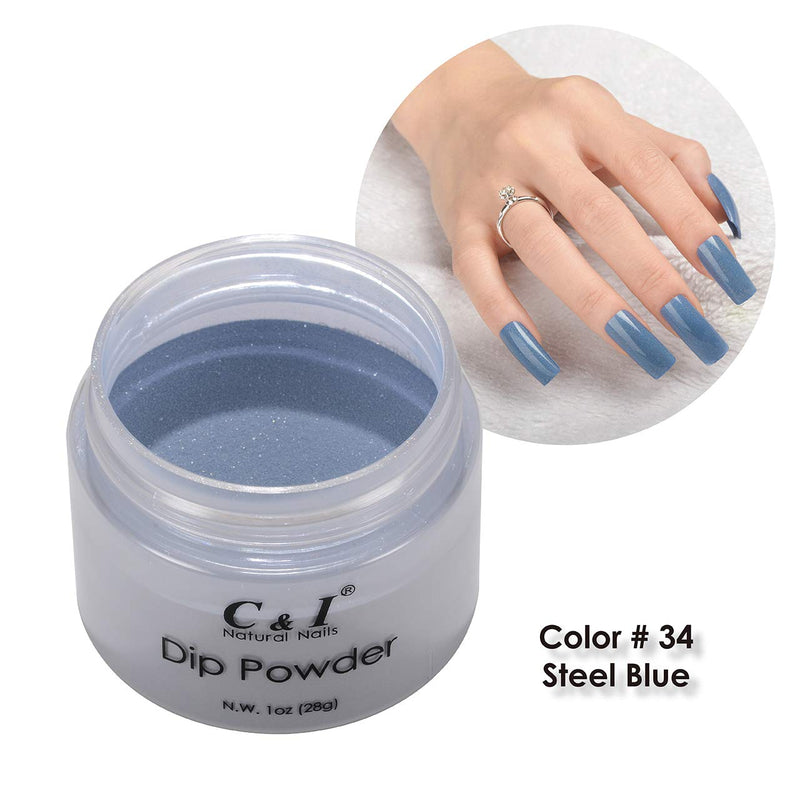 C & I Dip Powder Color No.034 Steel-Blue BlueColor System - BeesActive Australia