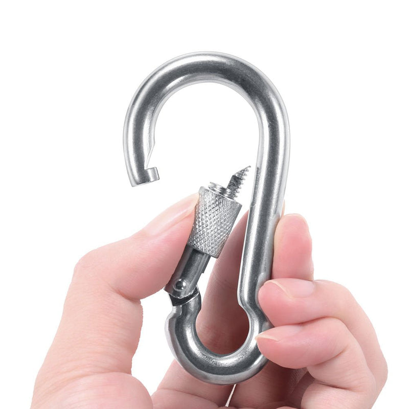 PROND Locking Carabiners, Heavy Duty Carabiner, 316 Stainless Steel Screw Lock Carabiner Hooks 1PCS - 316 Stainless Steel - BeesActive Australia