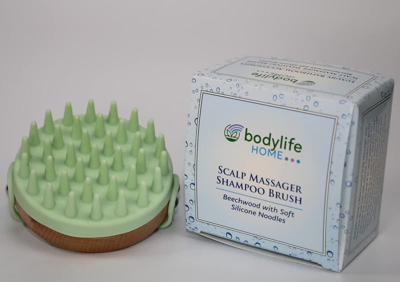 Bodylife Home Scalp Massager Shampoo Brush Soft Silicone Bristles For Hair & Scalp Care Green - BeesActive Australia