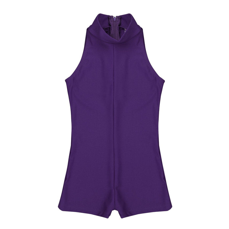 iiniim Girls Mock Turtle-Neck Ballet Dance Leotard Unitard Bodysuit Jumpsuit Gymnastics Dancewear Purple 8-10 - BeesActive Australia