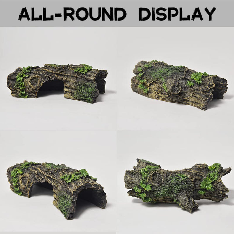 PTFJZ Aquarium Decorations-Small Fish Tank Accessories Hollow Tree Trunk Ornament Reptile Hideout Habitat Cave for Fish and Shrimp to Swim A-Trunk - BeesActive Australia