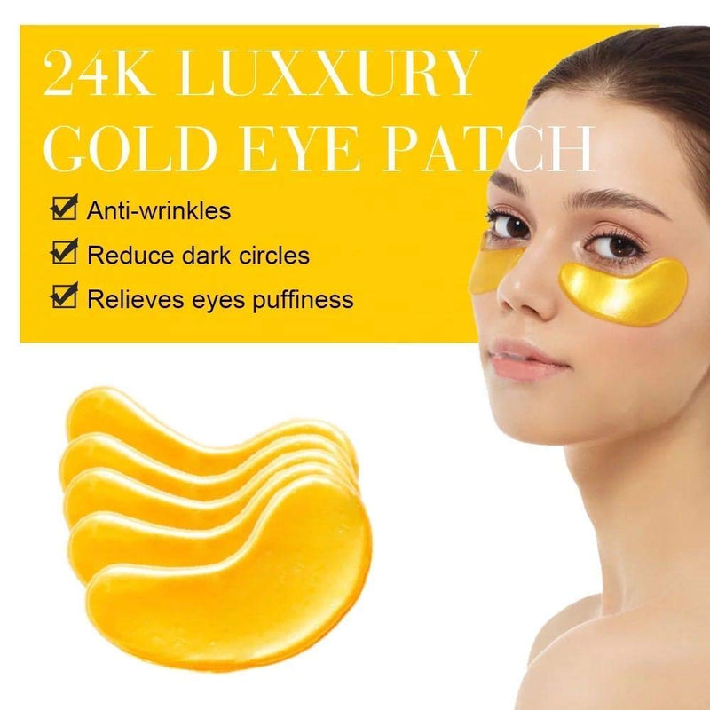 24K Under Eye Collagen Patch, Anti-Aging Mask, Pads for Puffy Eyes & Bags, Dark Circles and Wrinkles including Vitamin C Serum with Hyaluronic Acid for Smooth and Bright Skin (24K EYE MASK + VITAMIN C 24K EYE MASK + VITAMIN C - BeesActive Australia