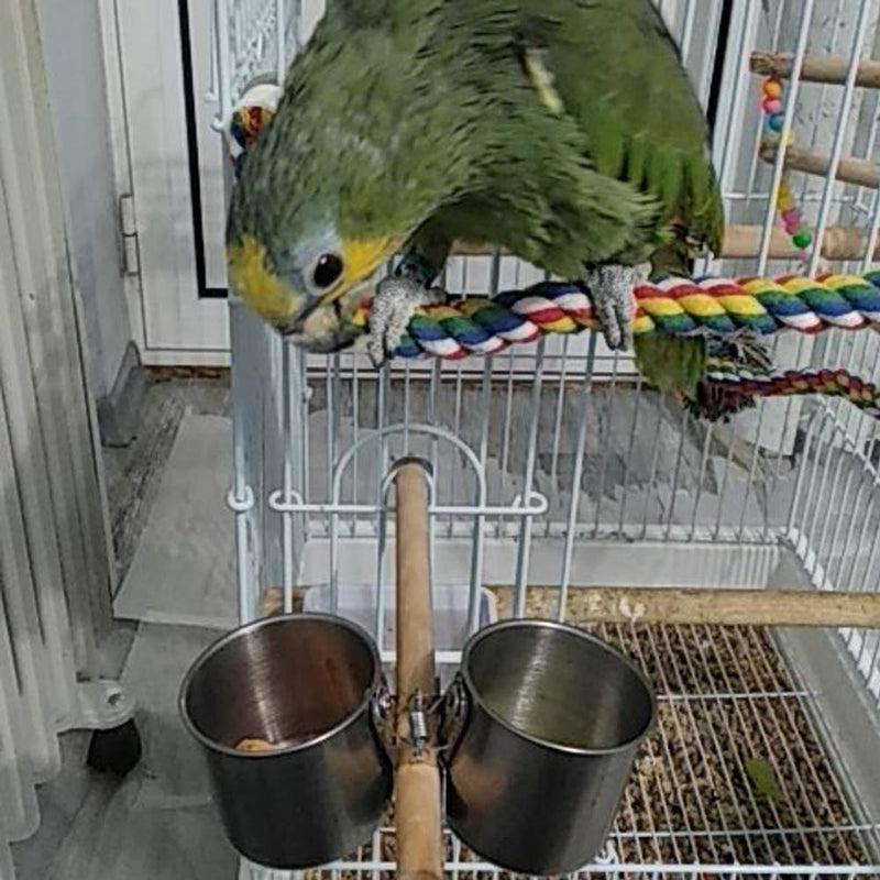 TBWHL Parrot Feeding Cups Hanging Pet Animal Stainless Steel Birdcage Bowls Bird Bowls for Cage Parakeet Bird Cage Accessories Suitable Small and Medium Bird S - BeesActive Australia