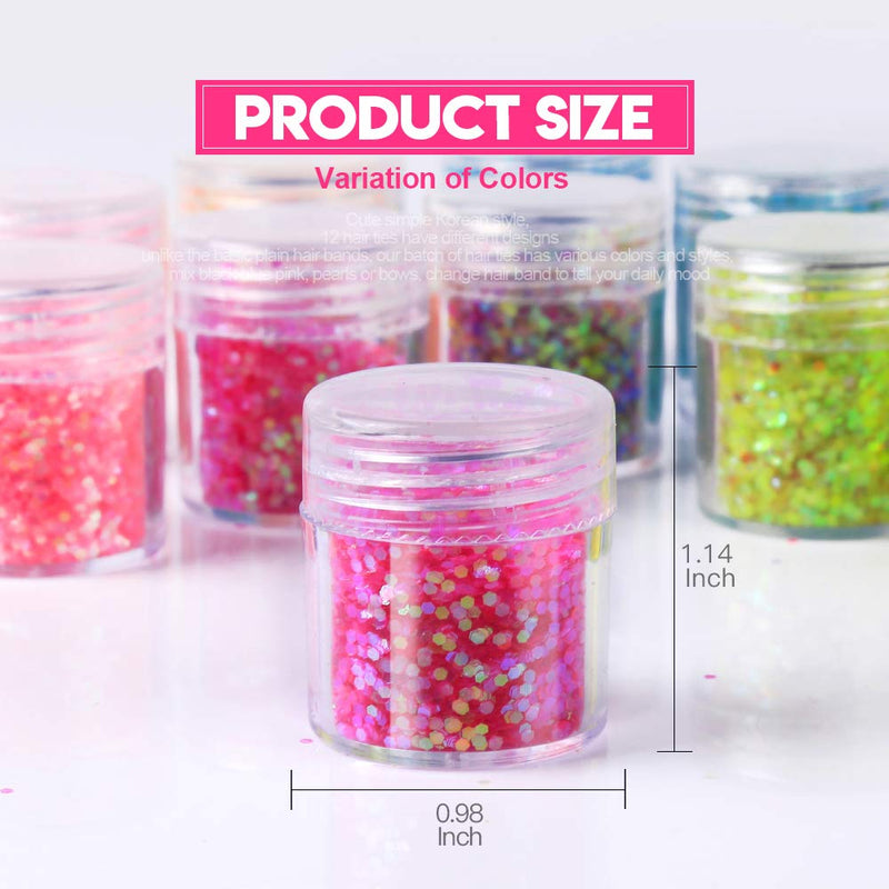 Chunky Glitter, YGDZ 13 Colors Holographic Chunky Glitter Nails Body Face Hair Eye Make Up Cosmetic Festival Glitter, Mixed Iridescent Flakes Chunky Sequins - BeesActive Australia